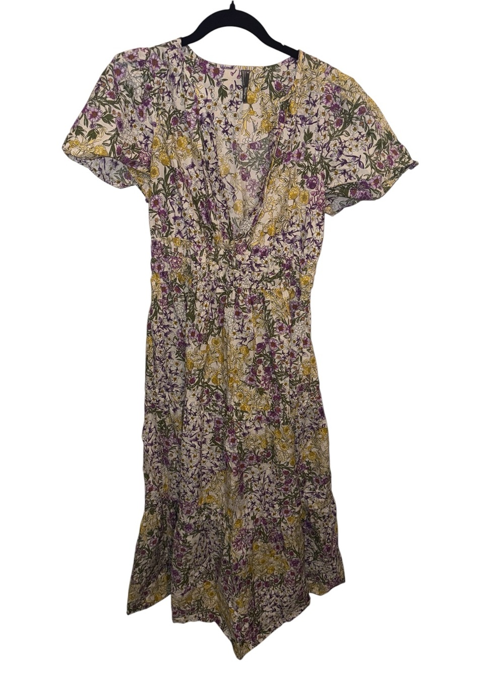 Anthropologie Floral Maxi Dress in Purple, Yellow, White - Picture 3 of 6